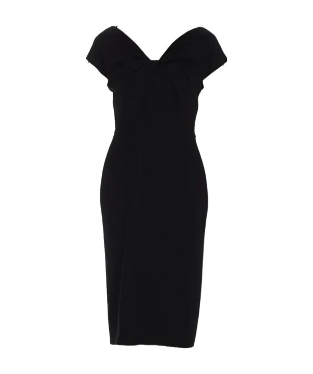 【Alexander McQueen】★twist-detail midi dress Alexander Mcqueen Twist-detail Midi Dress In Black | ModeSens