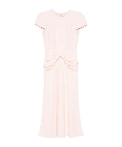 Alexander Mcqueen Twist-detail Midi Dress In Pink