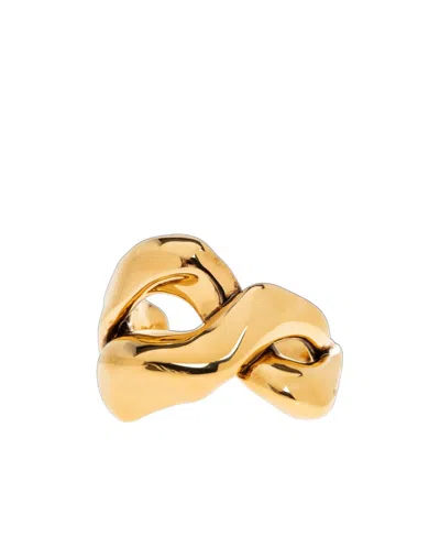 Alexander Mcqueen Twisted Antique-finish Cuff Bracelet In Yellow