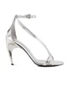 Alexander Mcqueen Twisted Armadillo 95mm Patent Sandals In White