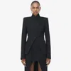 Alexander Mcqueen Peak Shoulder Blazer In Black