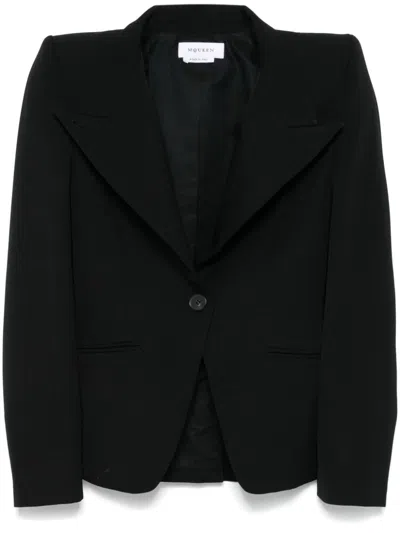 Alexander Mcqueen Twisted Spliced Jacket In Black