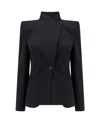 Alexander Mcqueen Woman Black Blazers
