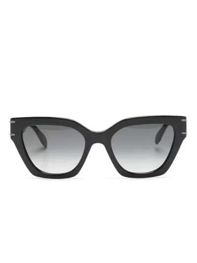 Alexander Mcqueen Two-tone Cat-eye Sunglasses In Black