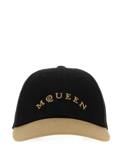 Alexander Mcqueen Logo Embroidered Two-toned Baseball Cap In Black