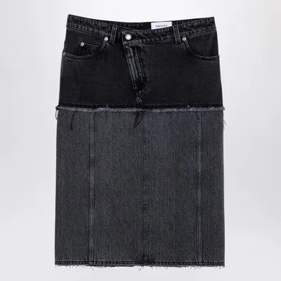 ALEXANDER MCQUEEN ALEXANDER MCQUEEN TWO-TONE DENIM SKIRT