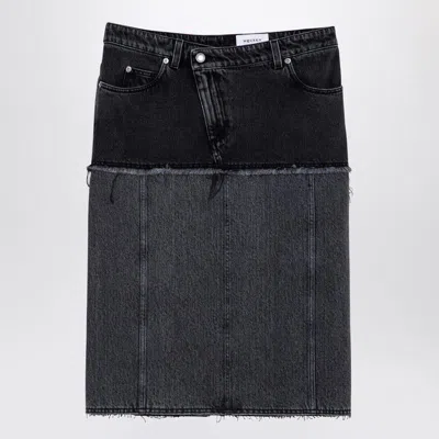ALEXANDER MCQUEEN ALEXANDER MCQUEEN TWO-TONE DENIM SKIRT
