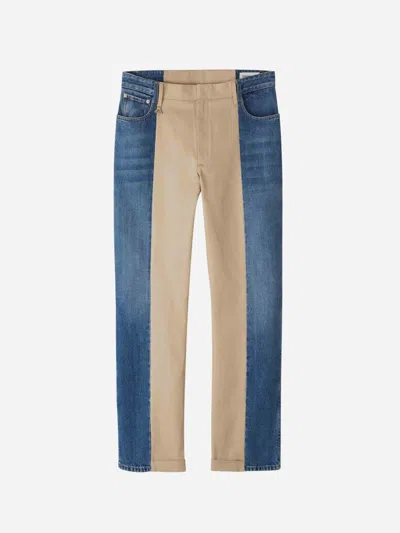 Alexander Mcqueen Two-tone Five-pocket Pants In Structure Of Two Fabrics In Two Contrasting S