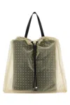 Alexander Mcqueen Women Two-tone Leather And Tulle Nebula Shopping Bag In Blacksilver