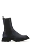 Alexander Mcqueen Ankle Boot Leather Black Anthracite