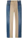 Alexander Mcqueen Two-tone Five-pocket Pants In Blue