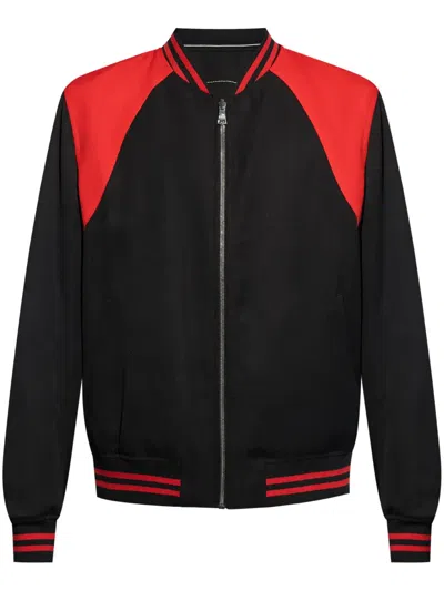 Alexander Mcqueen Two-tone Reversible Bomber Jacket In Black