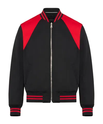 Alexander Mcqueen Two-tone Reversible Bomber Jacket In Black