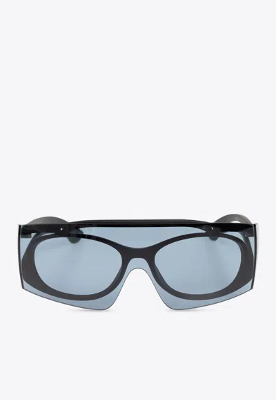 Alexander Mcqueen Two-tone Shield Sunglasses