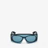Alexander Mcqueen Two-tone Sunglasses In Black/blue