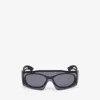 Alexander Mcqueen Futuristic Sunglasses In Black/smoke