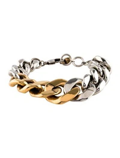 Pre-owned Alexander Mcqueen Two-tone Chain Bracelet, 6.5" In Multi