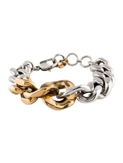 Pre-owned Alexander Mcqueen Two-tone Chain Bracelet, 7" In Multi