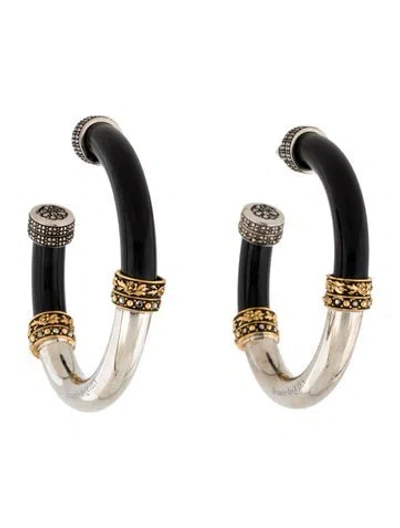 Pre-owned Alexander Mcqueen Two-tone Hoop Earrings In Multi