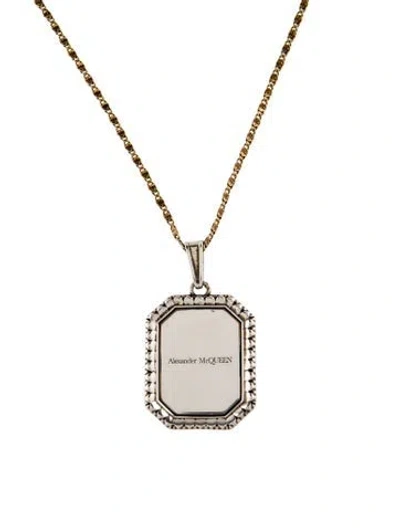 Pre-owned Alexander Mcqueen Two-tone Medallion Necklace, 16.25" In Multi