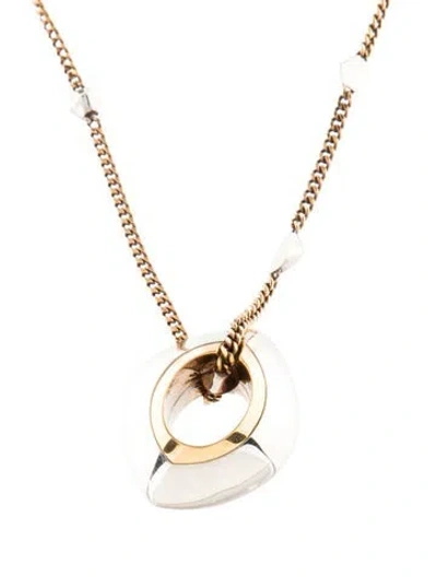 Pre-owned Alexander Mcqueen Two-toned Pendant Necklace, 18" In Multi