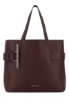 Alexander Mcqueen Tyrian Purple Leather T-bar Shopping Bag