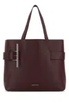 Alexander Mcqueen Tyrian Purple Leather T-bar Shopping Bag
