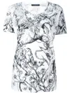 Alexander Mcqueen Unicorn Print T-shirt In White