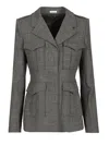 Alexander Mcqueen Fitted Silhouette With Epaulettes And Flap Pockets In Gray