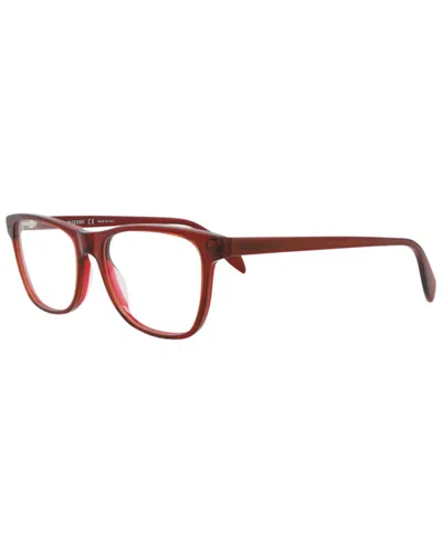 Alexander Mcqueen Unisex Am0248o 53mm Optical Frames In Burgundy