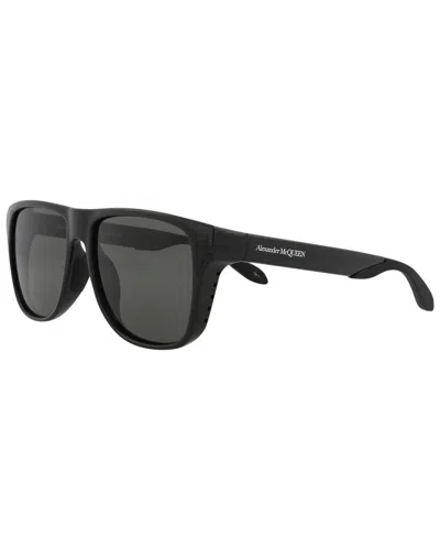 Alexander Mcqueen Unisex Am0292sa 56mm Sunglasses In Black