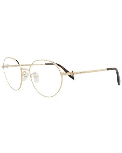 Alexander Mcqueen Unisex Am0319o 53mm Optical Frames In Gold