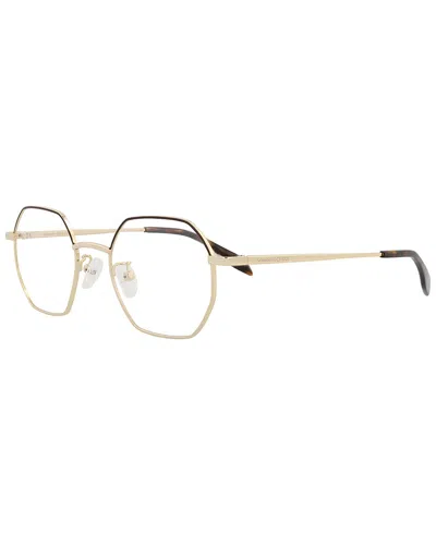Alexander Mcqueen Unisex Am0338o 49mm Optical Frames In Gold