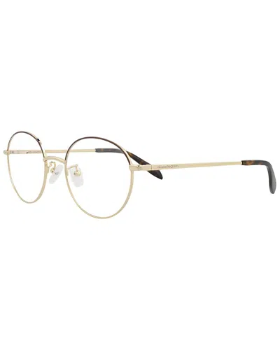 Alexander Mcqueen Unisex Am0369o 51mm Optical Frames In Gold