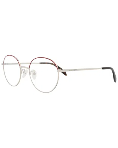 Alexander Mcqueen Unisex Am0369o 53mm Optical Frames In Silver