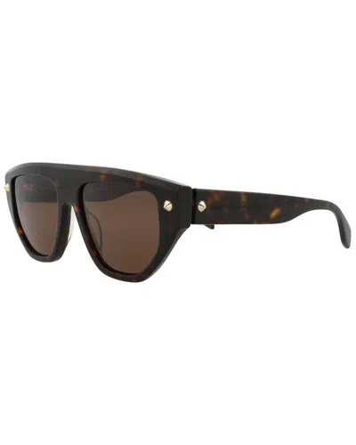 Alexander Mcqueen Unisex Am0408s 54mm Sunglasses In Brown