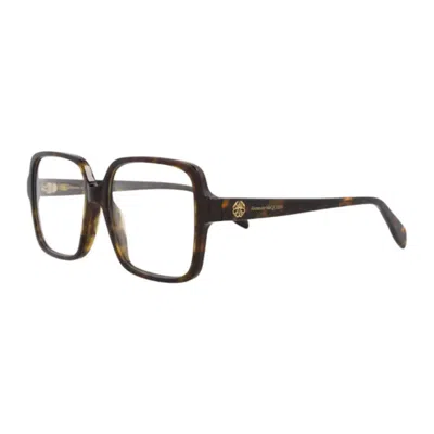 Alexander Mcqueen Unisex Black Square Eyeglass Frames Am0286o 002