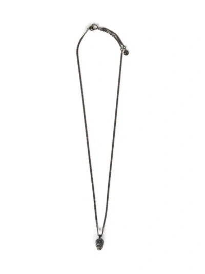 Alexander Mcqueen Unisex Necklace In Silver Brass In Not Applicable