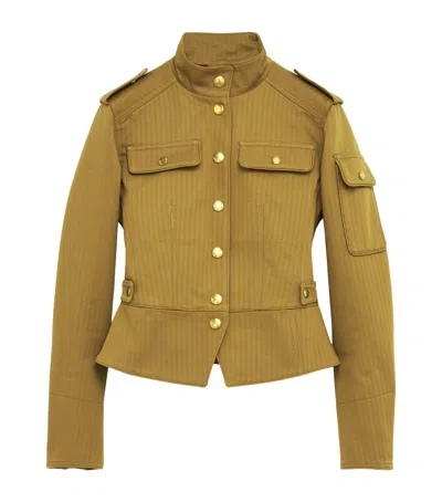 Alexander Mcqueen Utility Peplum Jacket In Green