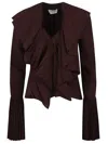 Alexander Mcqueen Pleated Blouse In Purple