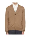 Alexander Mcqueen V-neck Button Knitted Cardigan In Brown