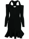 Alexander Mcqueen Alexander Mc Queen Off Shoulder Mini Dress In Black