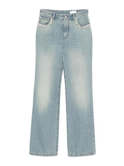 Alexander Mcqueen Washed Blue Cotton Denim Straight-leg Jeans