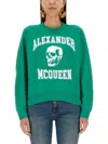 Alexander Mcqueen Mcqueen Women 'varsity Skull' Sweatshirt In Verde