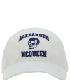 Alexander Mcqueen Embroidered-motif Cotton Cap In White