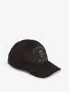 Alexander Mcqueen Cotton Twill Cap With Embroidery In Black