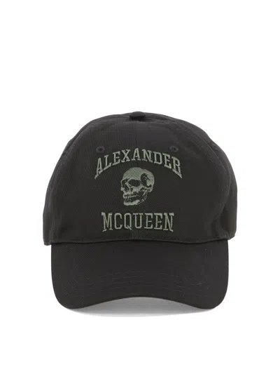 Alexander Mcqueen Varsity Skull Hats Black