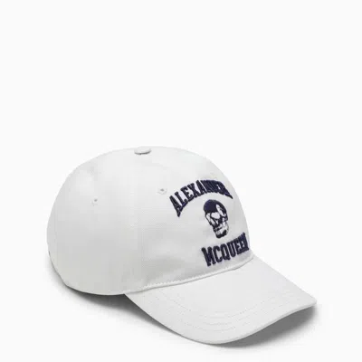 Alexander Mcqueen Varsity Skull Lo Cap In White
