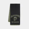 Alexander Mcqueen Varsity Skull Logo Scarf In Black