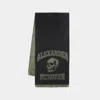 Alexander Mcqueen Varsity Skull Logo Scarf In Black